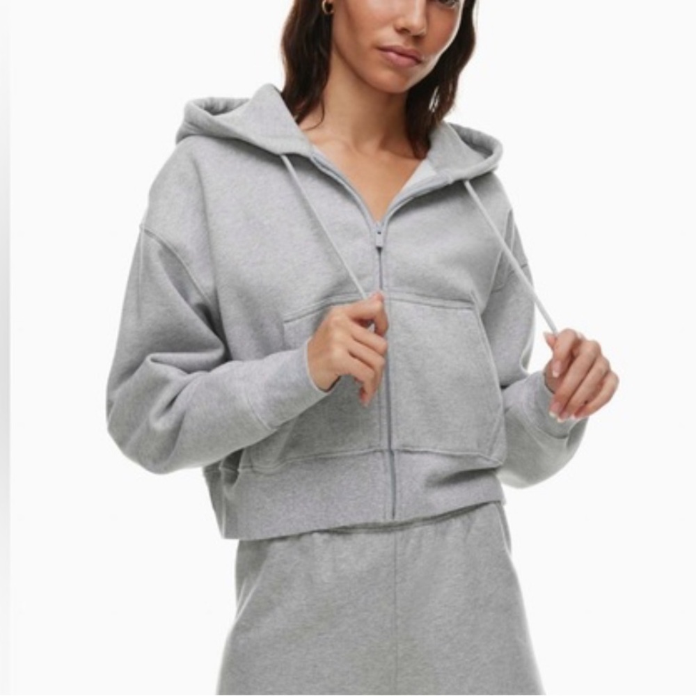 TNA Heather Gray Cozy Zip-Up Hoodie